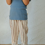 closer look of Baby Relaxed Tapered Pant-Brown Stripes