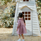 Toddler Fleece Collar Sweatshirt Dress-Ash Rose NORSU-ORGANIC