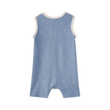 back of Baby Organic Cotton Tank Romper-Blue Starry
