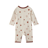 Baby Organic Kimono Sleeper-Hearts