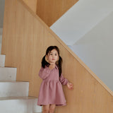 Toddler Fleece Collar Sweatshirt Dress-Ash Rose NORSU-ORGANIC