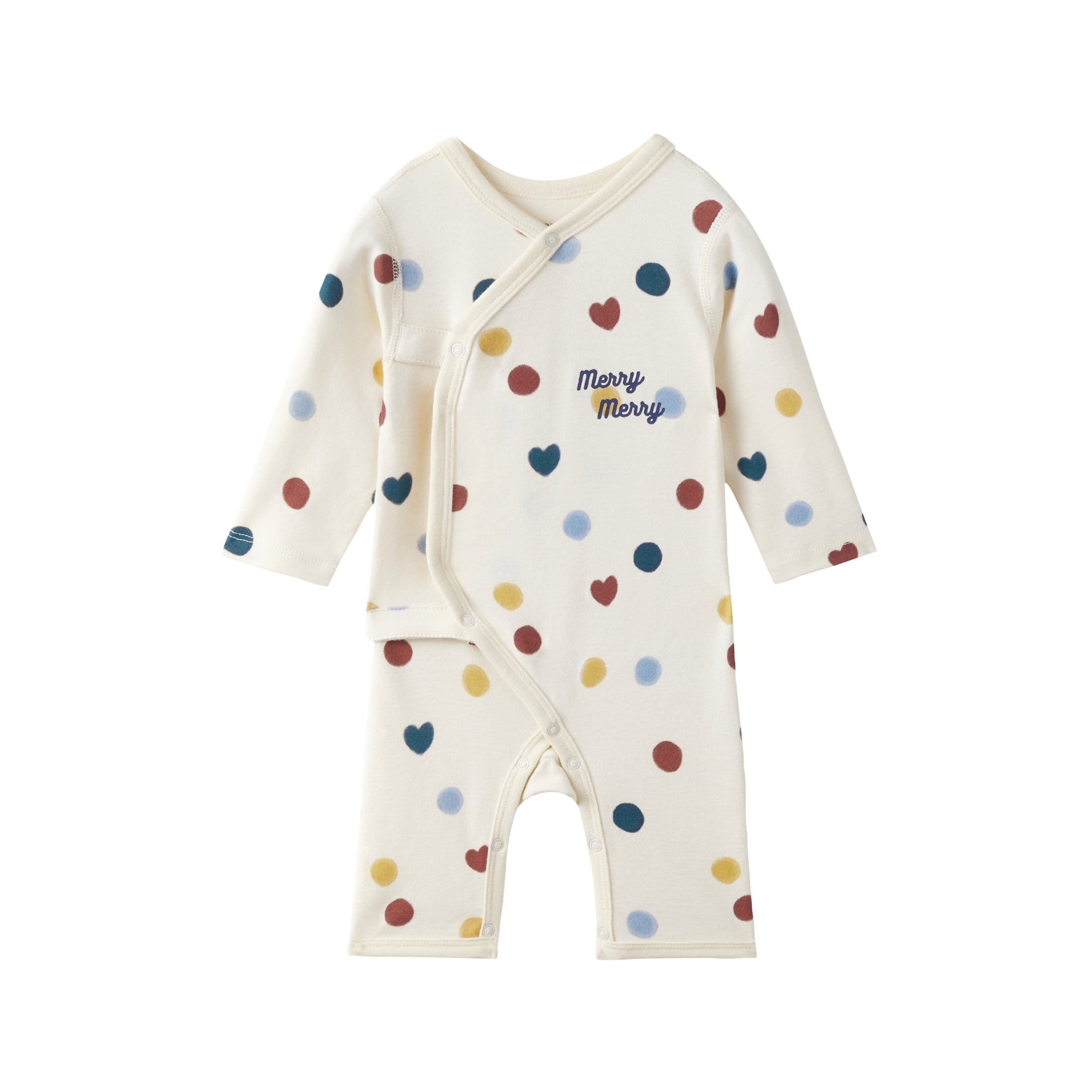 Baby Organic Kimono Sleeper-Merry dot