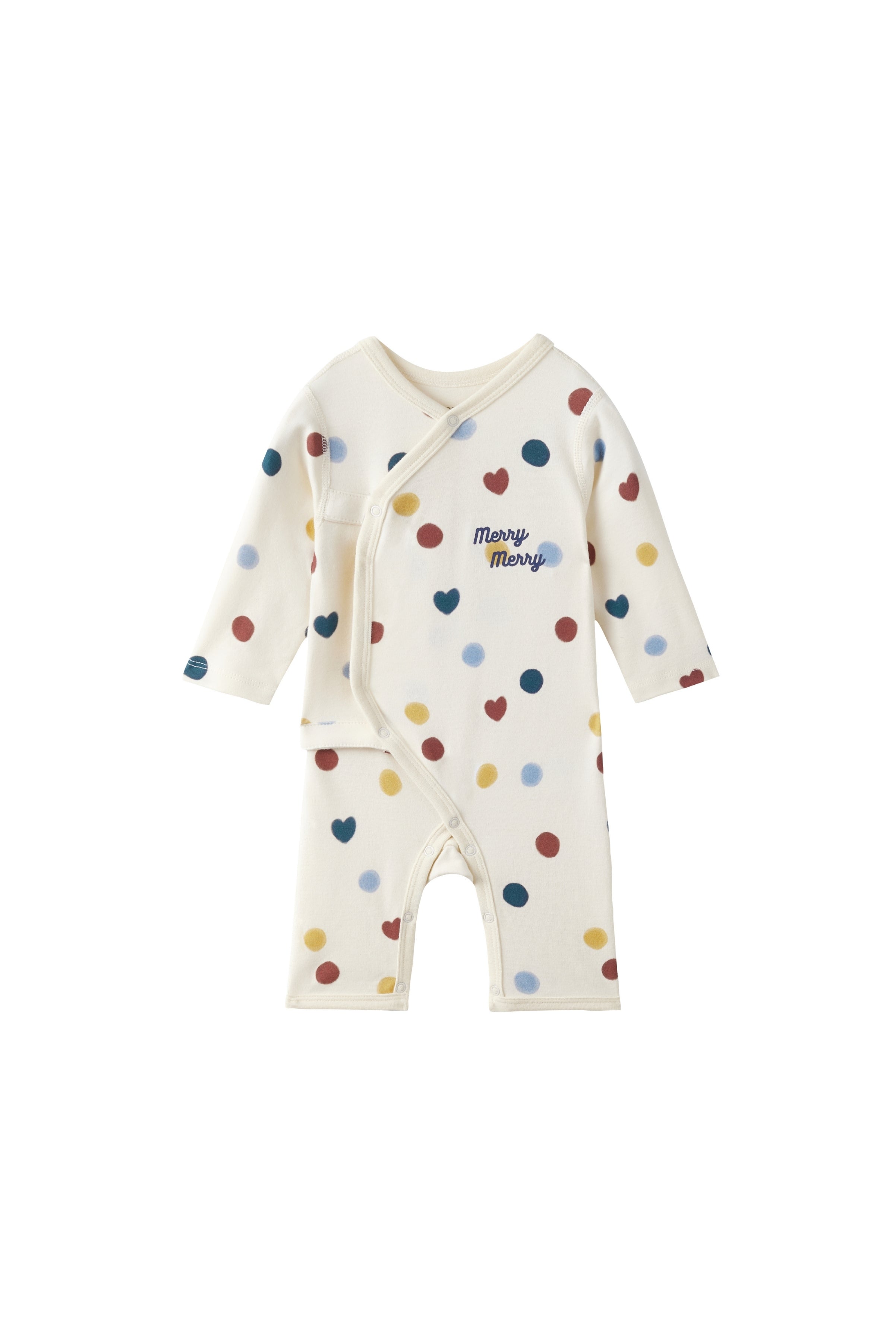 Baby Organic Kimono Sleeper-Merry dot