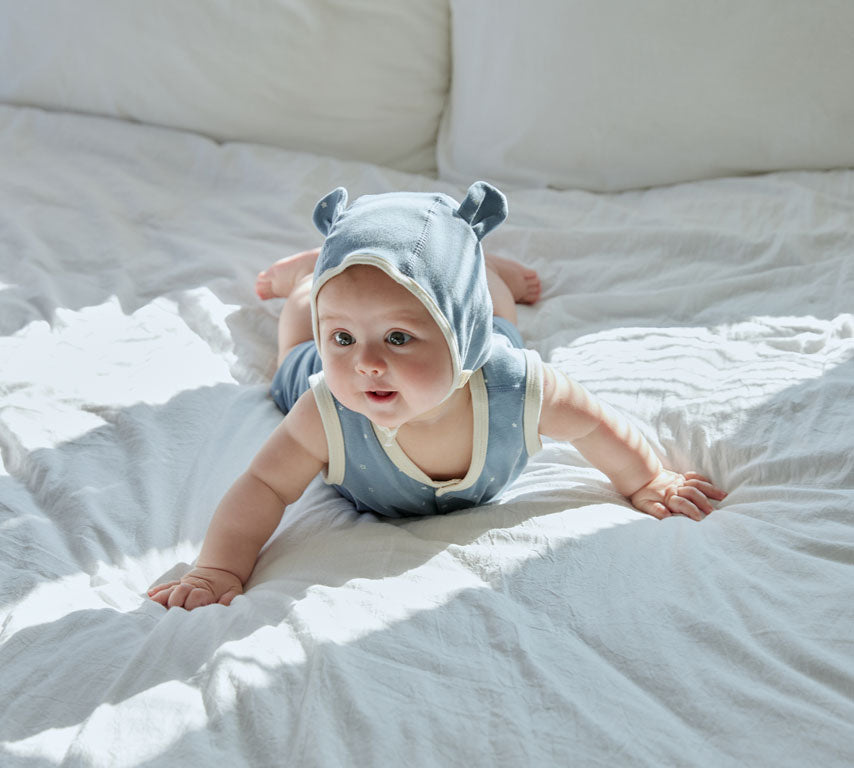 Baby Organic Bonnet Hat-Blue Starry