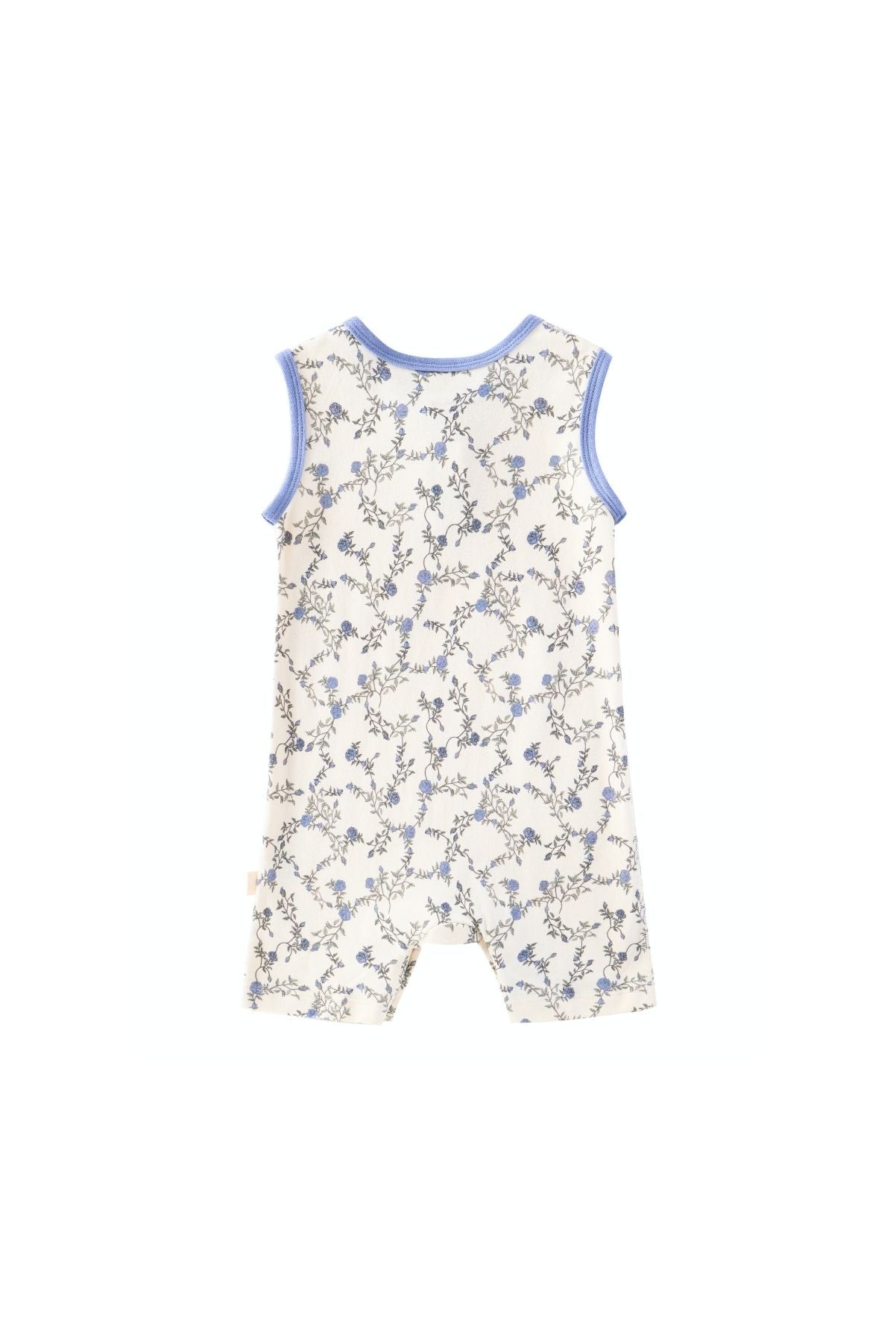 back of Baby Organic Cotton Tank Romper-Roses