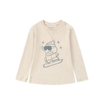 front of Toddler Organic Long Sleeve Tee Shirt-Snowboarding