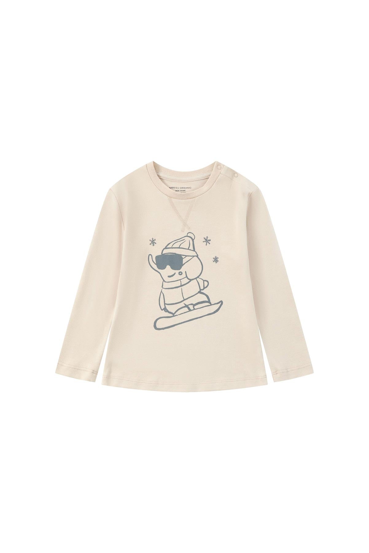 front of Toddler Organic Long Sleeve Tee Shirt-Snowboarding