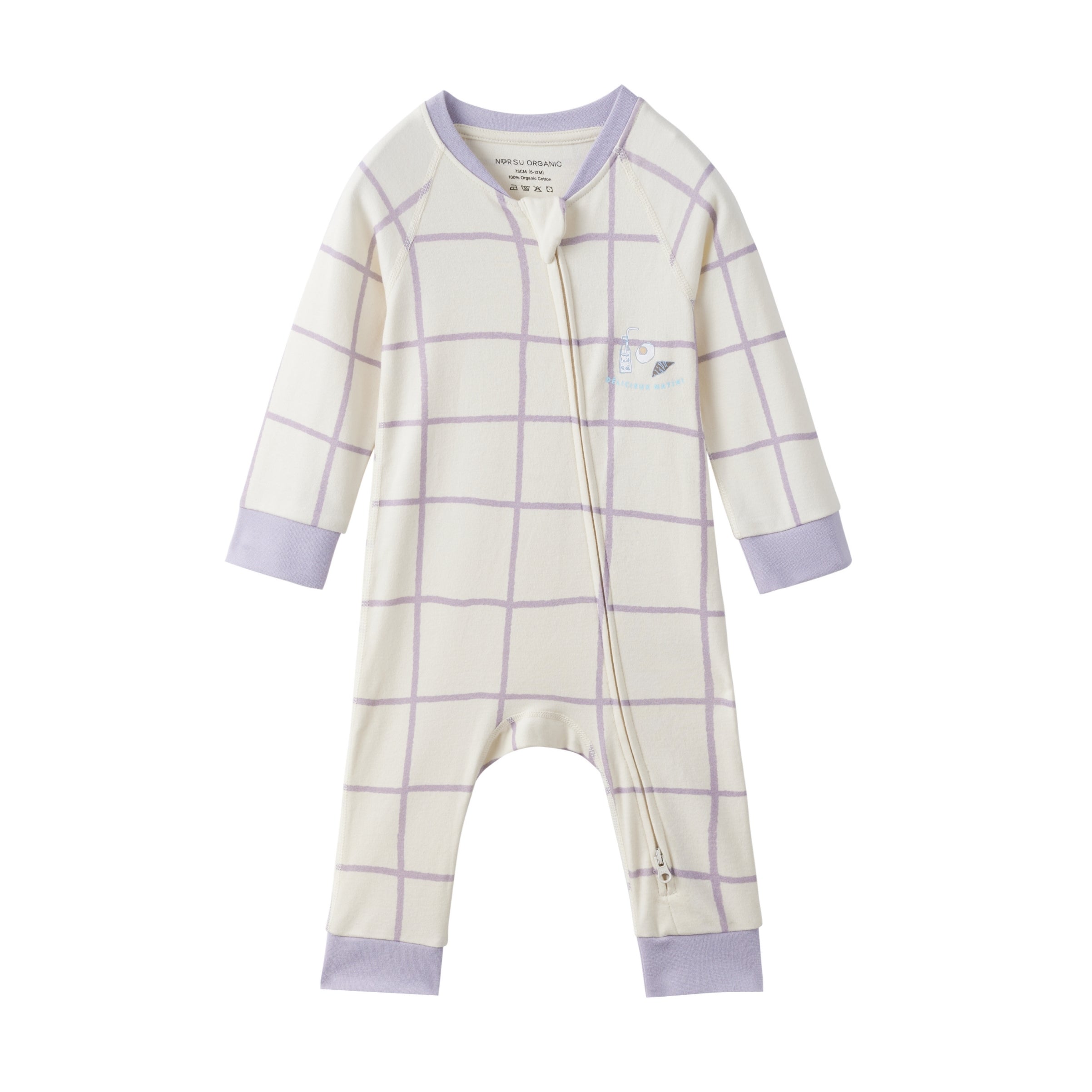  front of Baby Organic Cotton Zip-up Sleeper-Milky