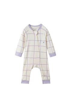  front of Baby Organic Cotton Zip-up Sleeper-Milky