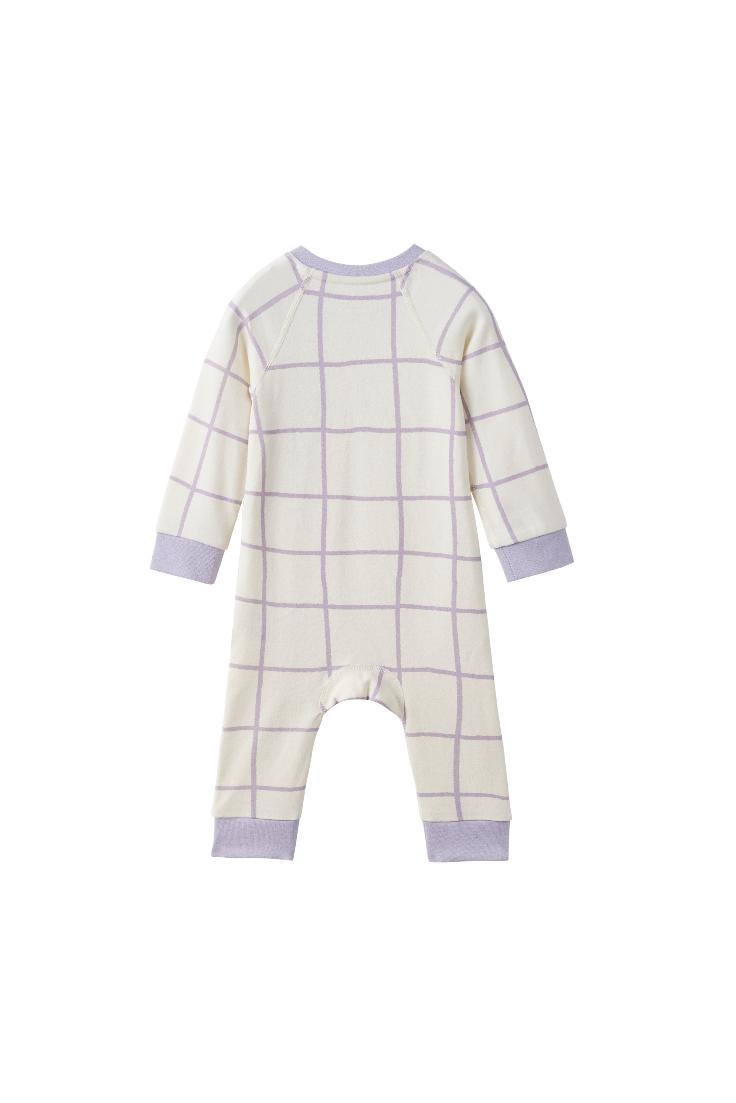 back of Baby Organic Cotton Zip-up Sleeper-Milky