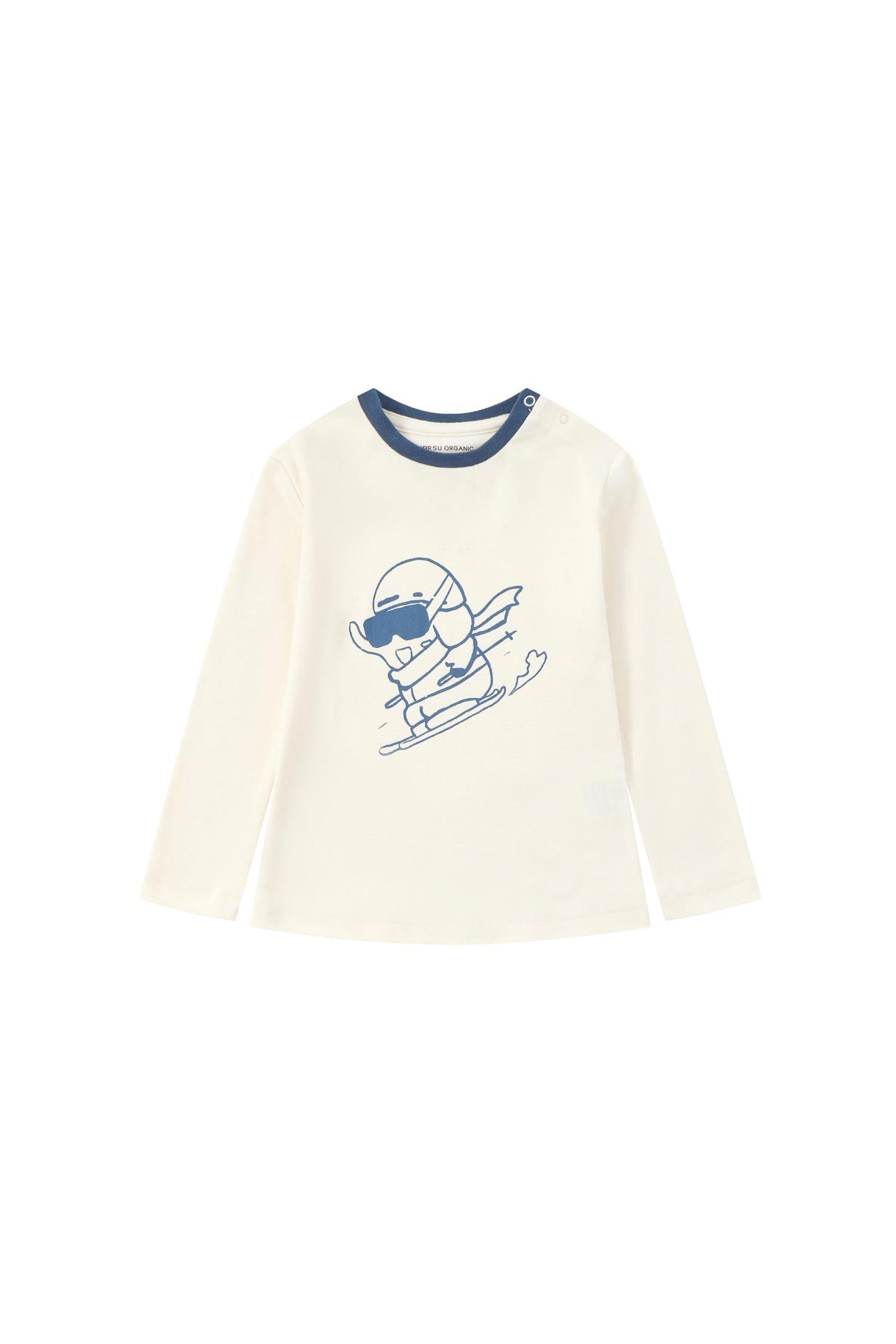 front of Toddler Organic Long Sleeve Tee Shirt-Ski