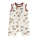 Baby Organic Cotton Tank Romper- Camping