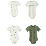4-pieces short sleeve onesie set