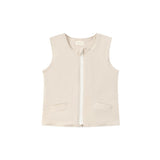 Front of Baby Organic Quilted Vest-Light Grey
