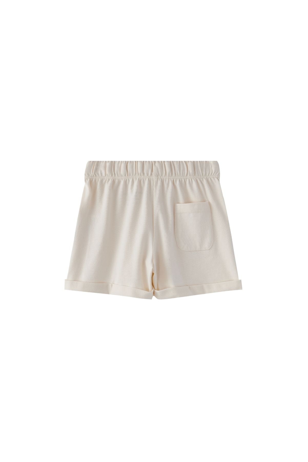 back of Organic Essential Shorts-Antique White