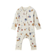 front of Baby Organic Cotton Zip-up Sleeper-Holiday Joy