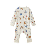 back of Baby Organic Cotton Zip-up Sleeper-Holiday Joy