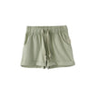 front of Organic Essential Shorts-Grey Green