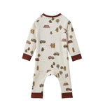 back of Baby Organic Cotton Zip-up Sleeper-Camping