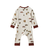 back of Baby Organic Cotton Zip-up Sleeper-Camping