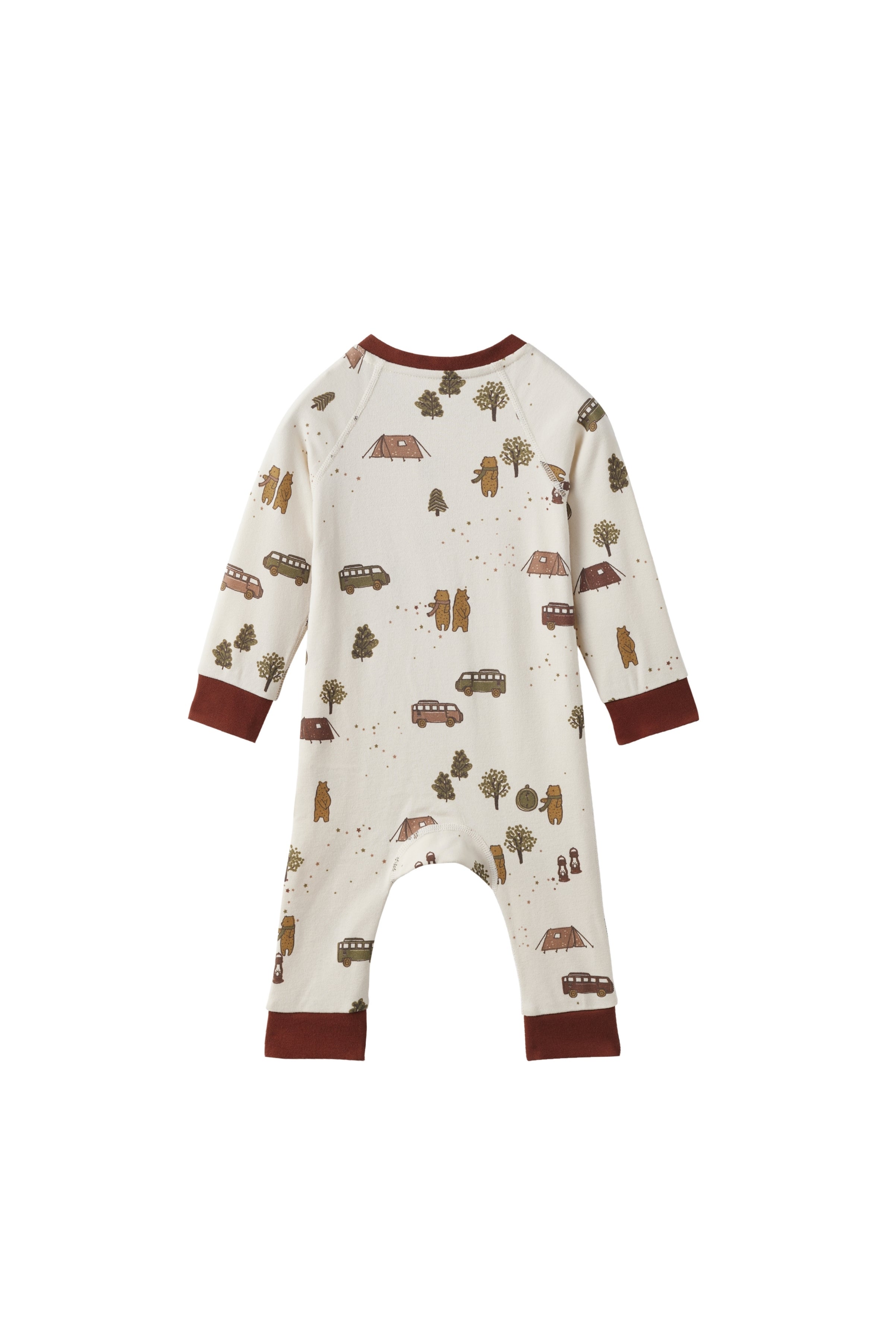 back of Baby Organic Cotton Zip-up Sleeper-Camping