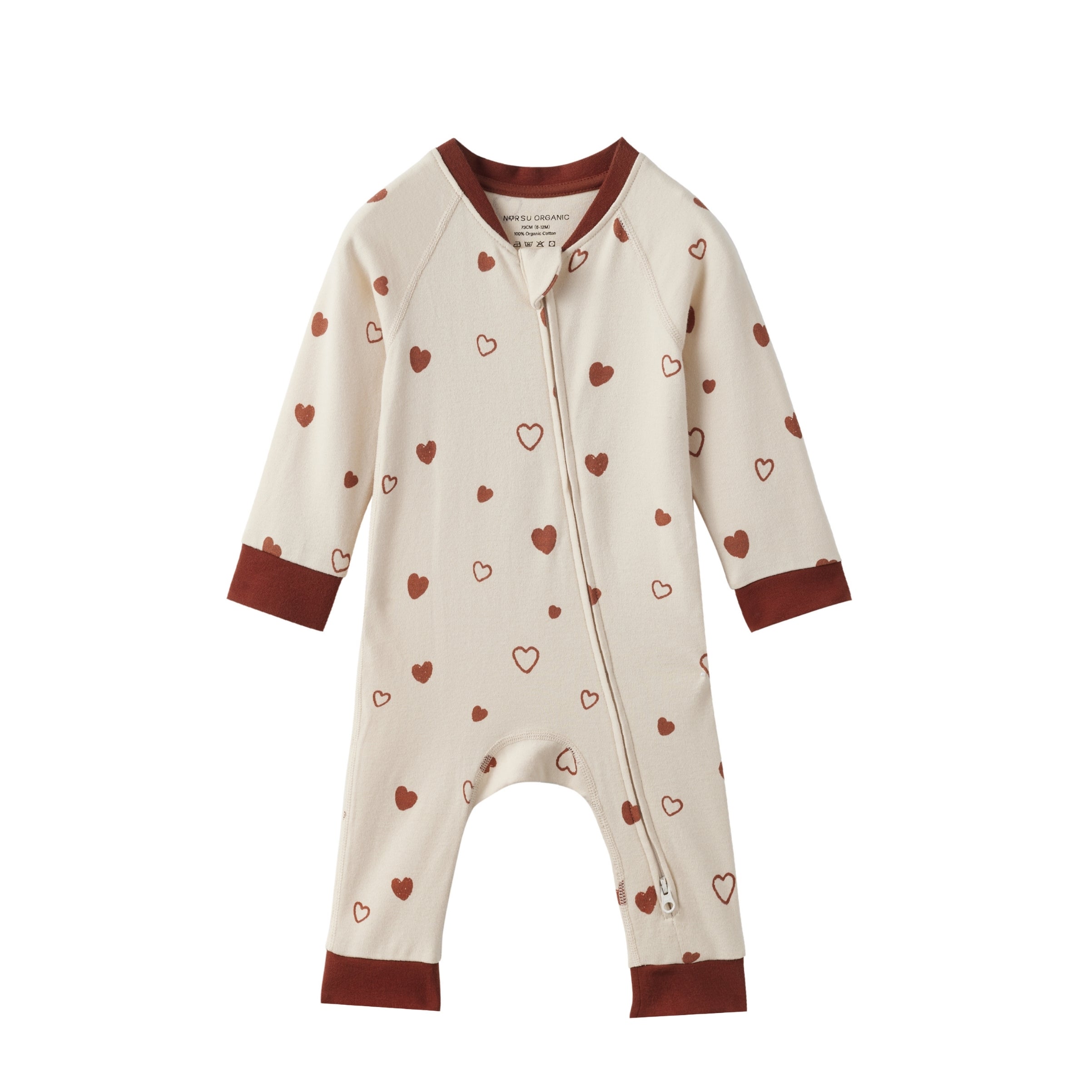 Baby Organic Cotton Zip-up Sleeper-Hearts