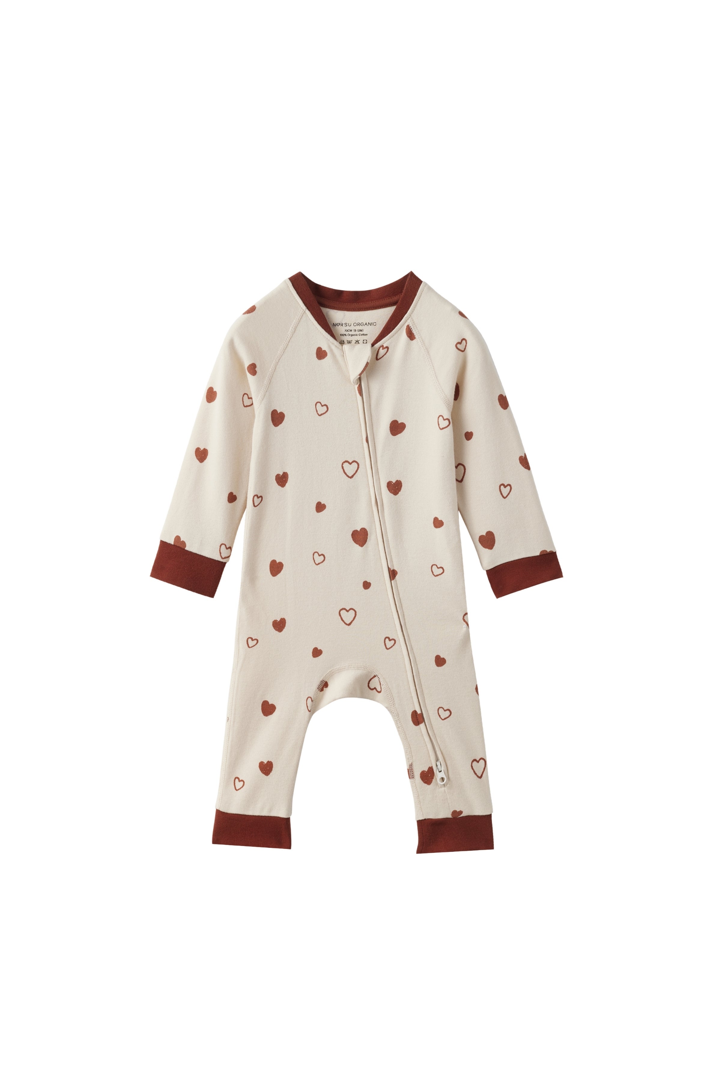 Baby Organic Cotton Zip-up Sleeper-Hearts