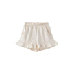 Front of Toddler Organi Ruffle Shorts-Antique White