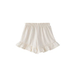 Back of Toddler Organi Ruffle Shorts-Antique White