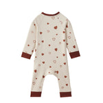 back of Baby Organic Cotton Zip-up Sleeper-Hearts