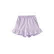 Front of Toddler Organic Ruffle Shorts-Violet