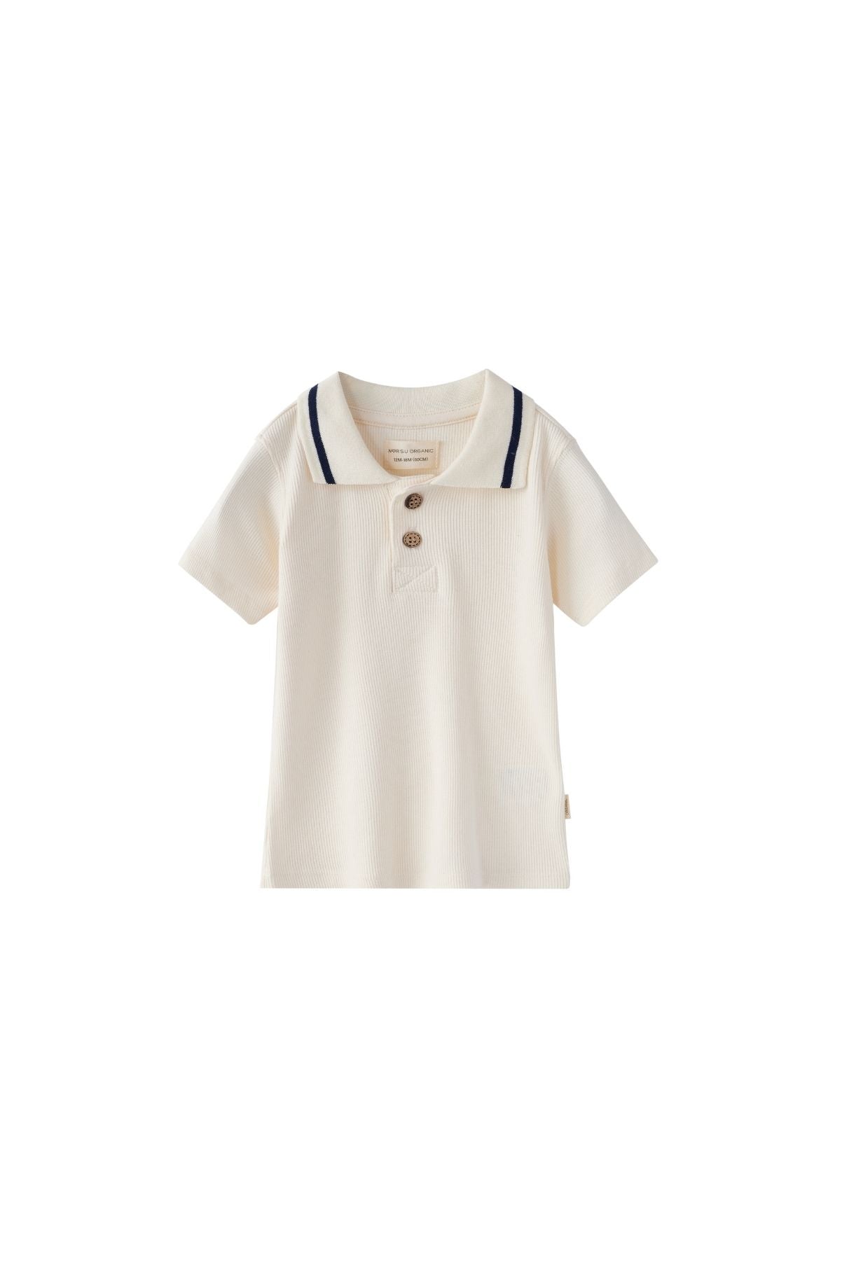 front of Toddler Bamboo Polo Shirt-Antique White