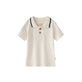 front of Toddler Bamboo Polo Shirt-Antique White