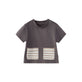 Front of Toddler Organic Cotton Pocket T-shirt-Dark grey