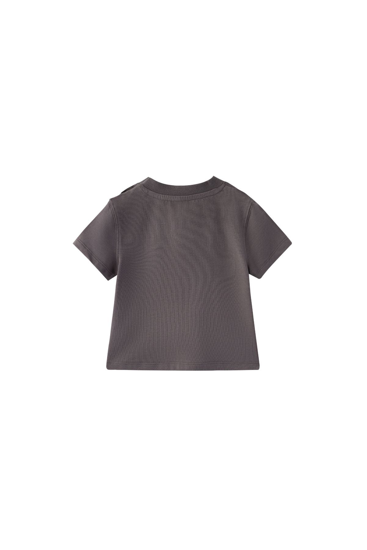 Back of Toddler Organic Cotton Pocket T-shirt-Dark grey