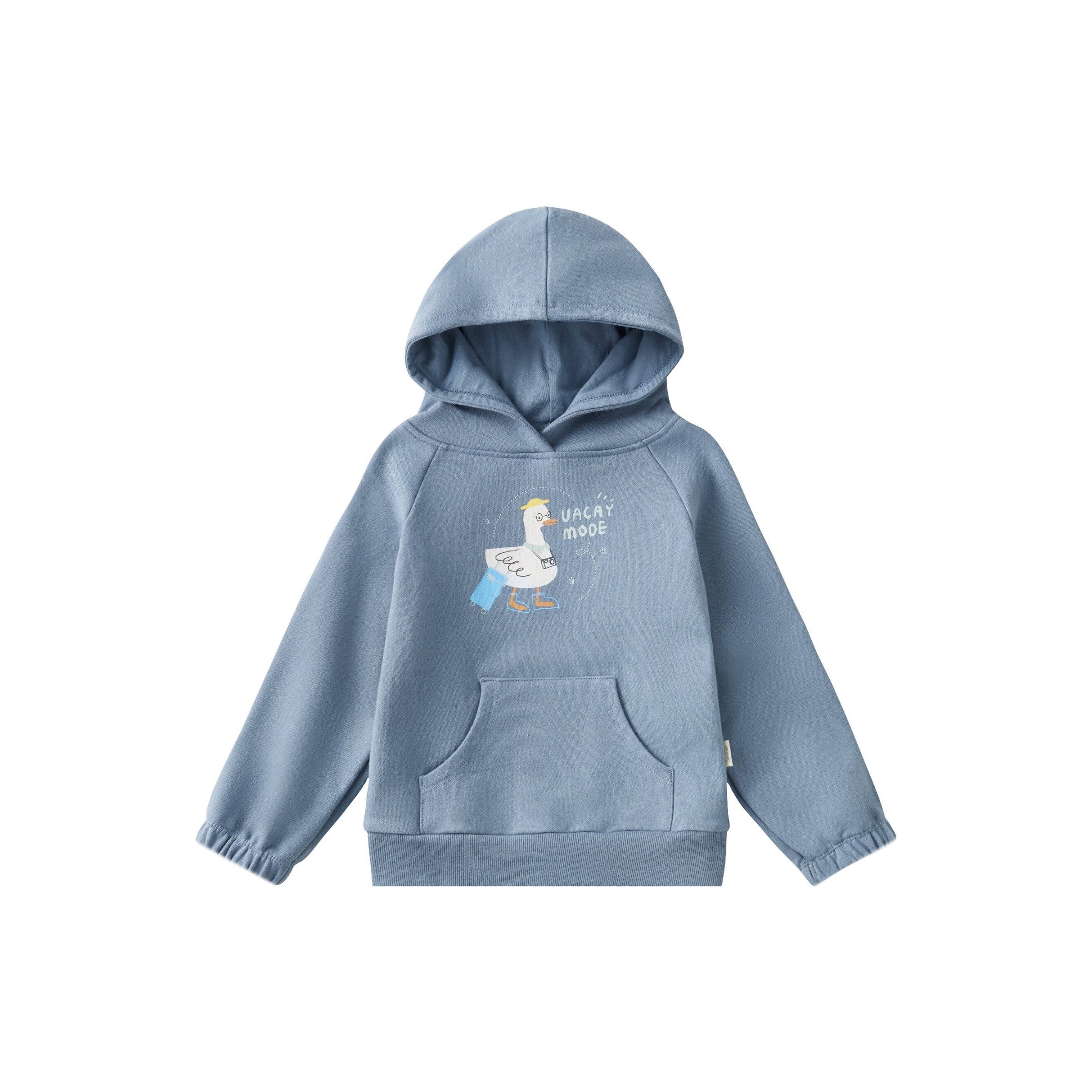 front of Toddler Organic Hooded Sweatshirt-Travel duck