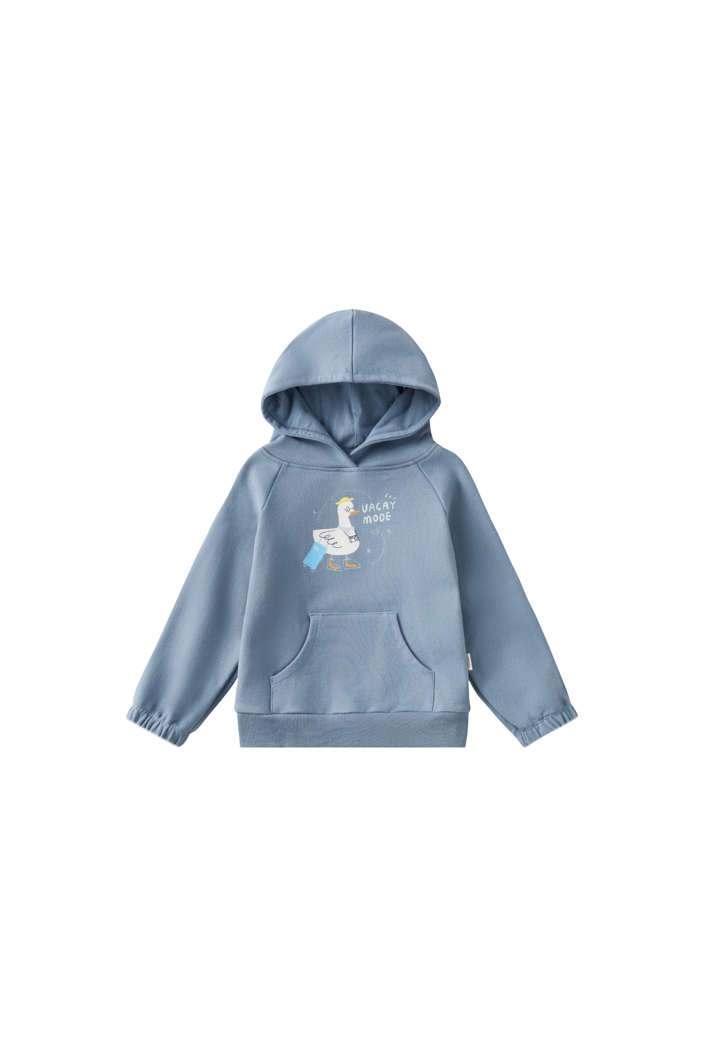 front of Toddler Organic Hooded Sweatshirt-Travel duck