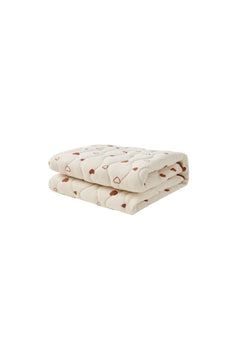 Organic Cotton Quilted Blanket-Hearts