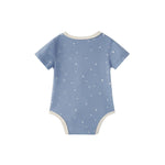 back of Baby Organic Kimono Short-sleeve Onesie-Blue Starry