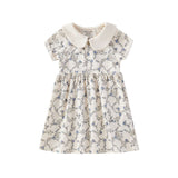 front of Organic Cotton Collar Dress-Roses