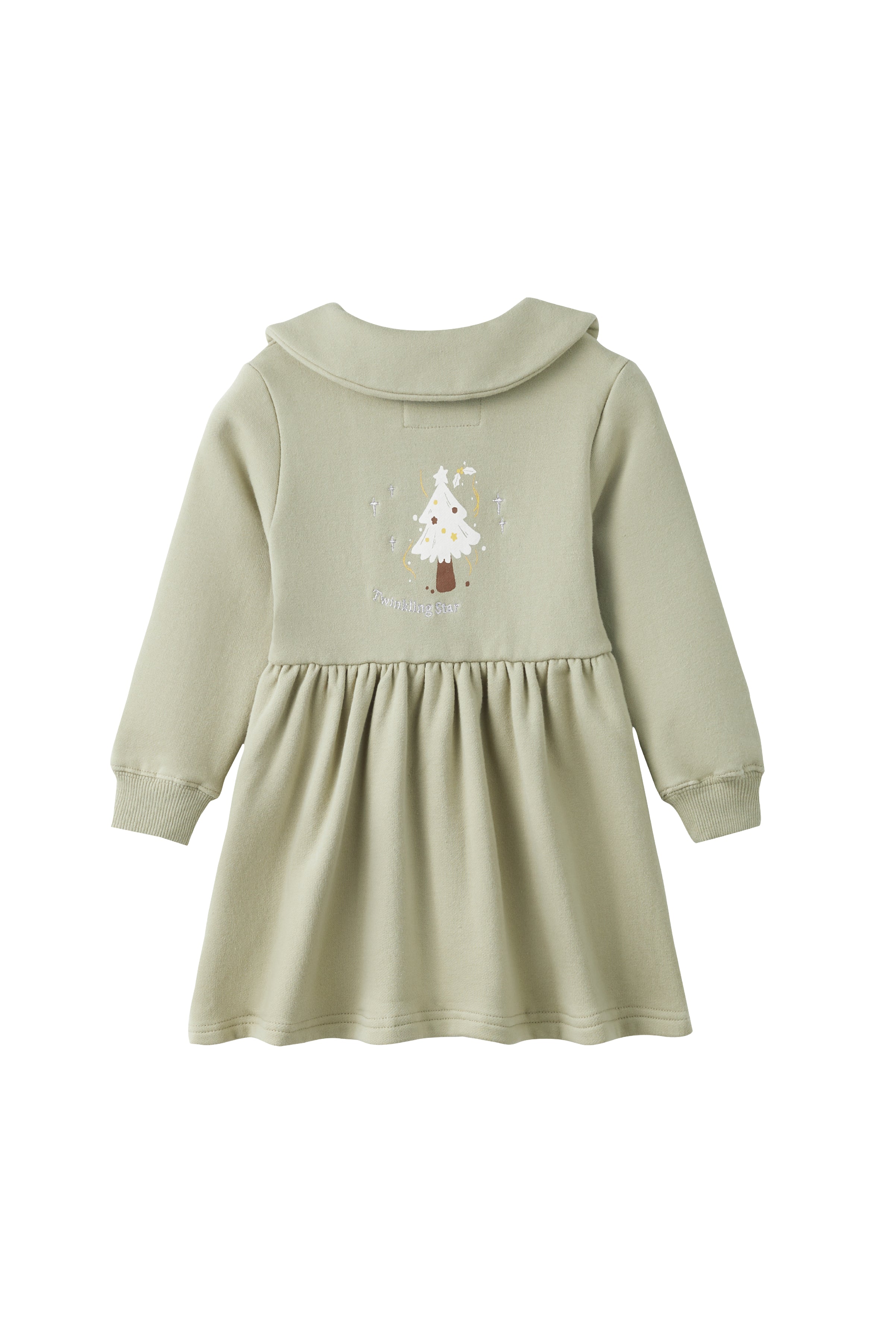 Fleece Organic Cotton Polo Dress-Holiday Joy