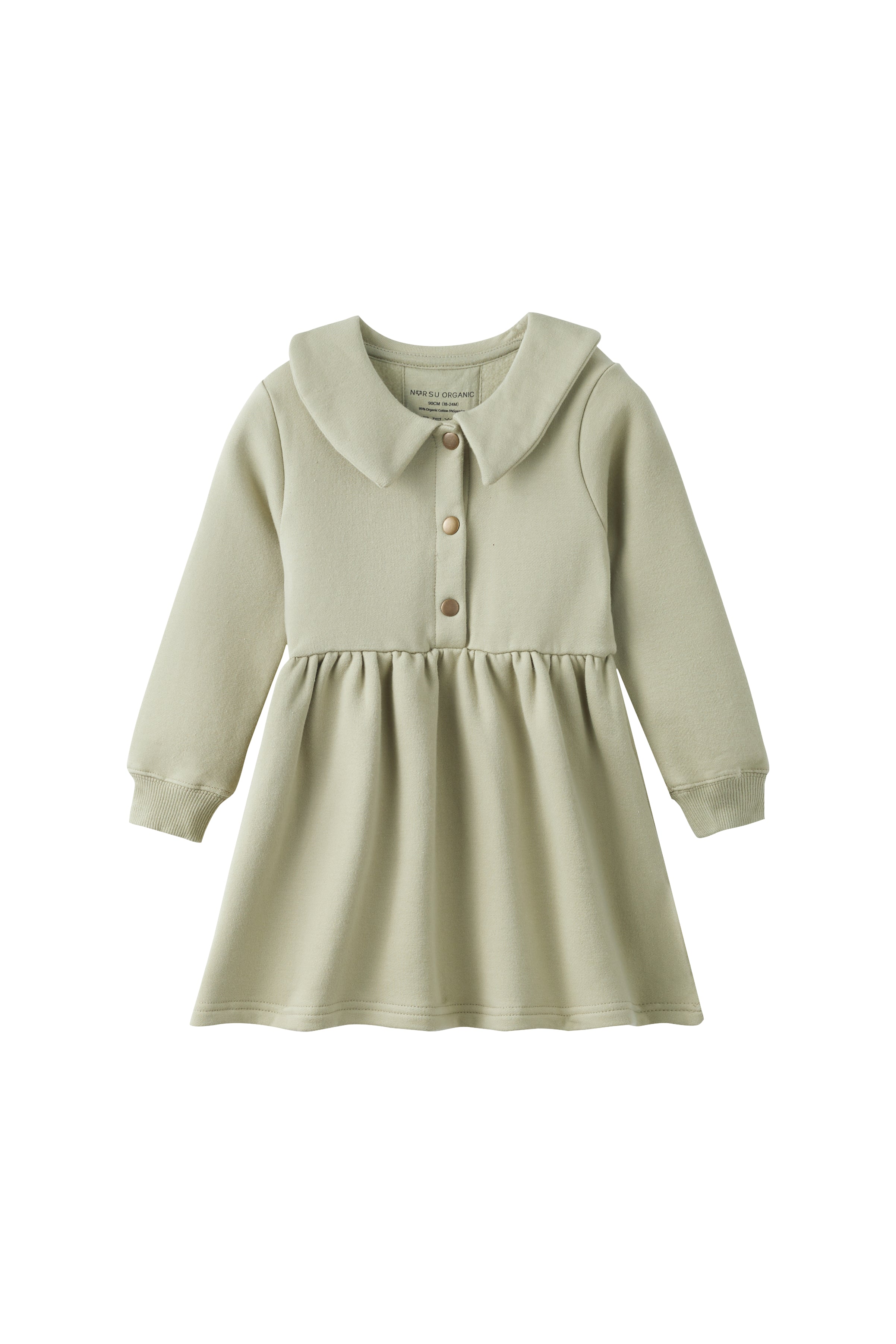 Fleece Organic Cotton Polo Dress-Holiday Joy