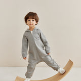 Baby Organic French Terry Bodysuit-Mix Grey