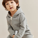 Baby Organic French Terry Bodysuit-Mix Grey