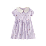 front of Organic Cotton Collar Dress-Violet
