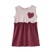 front of Girl Organic Tank-top Dress-Pinky Heart