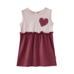 front of Girl Organic Tank-top Dress-Pinky Heart