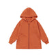 Front of Toddler Organic Fleece Hooded Jacket-Rust