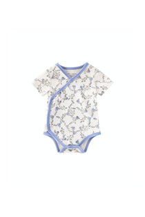 front of Baby Organic Kimono Short-sleeve Onesie-Roses