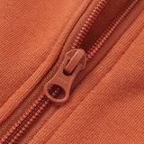 Ykk zip of Toddler Organic Fleece Hooded Jacket-Rust